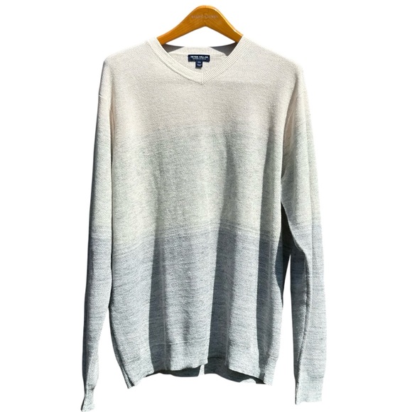 Peter Millar Other - PETER MILLAR Men XXL Crown Crafted Camden Wool Cashmere Linen Gray Cream Sweater